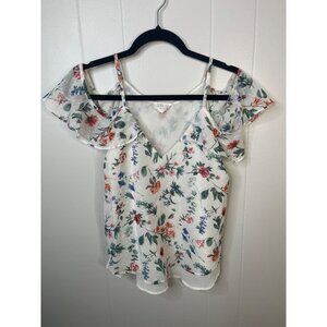 Sienna Sky Womens Floral Off-Shoulder Blouse XS